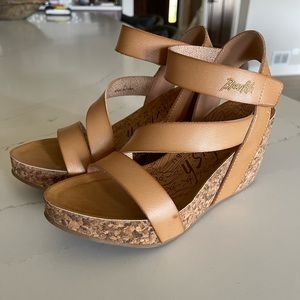 Size 8 blowfish heels, new, nude leather